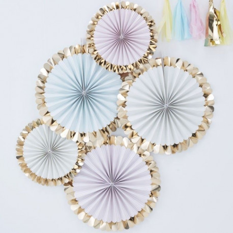 Les 5 cocardes couleur pastel et or Les 5 cocardes couleur pastel et or