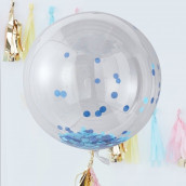 Les 3 ballons géants confettis bleus