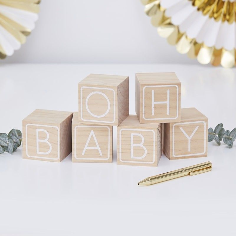 Cubes Messages En Bois Livre D Or Baby Shower