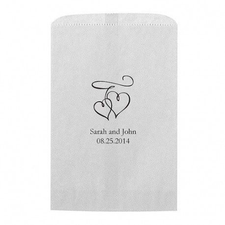 Les sacs en papier personnalisé double coeur Les sacs en papier personnalisé double coeur