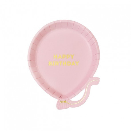 Assiette Jetable Anniversaire Ballon Rose Pour Anniversaire Fille