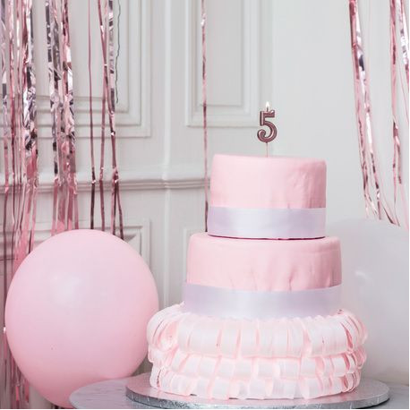 Bougies d'anniversaire 4 ans Fille Bougie Chiffre Rose Bougies