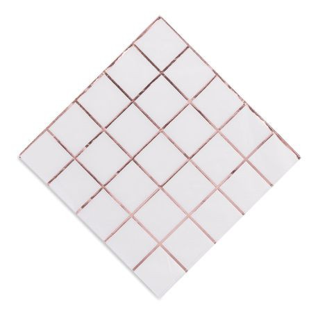 Les 16 serviettes happy birthday cuivre