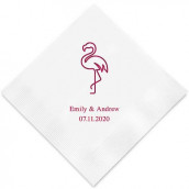 Les 50 serviettes personnalisées flamant rose 16,5cm