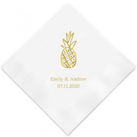 Les 100 serviettes personnalisées flamant rose 16,5cm