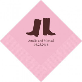 Les 100 serviettes personnalisées bottes 12,5cm