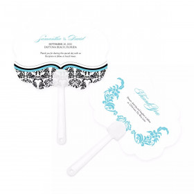 Les 2 éventails personnalisés damas