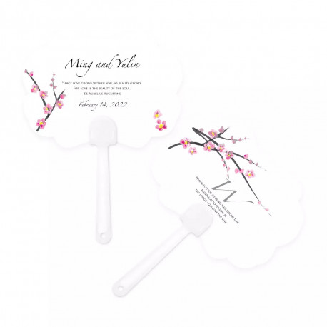 Les 2 éventails personnalisés fleur de cerisier Les 2 éventails personnalisés fleur de cerisier