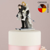La figurine de mariage sport d'hiver en porcelaine