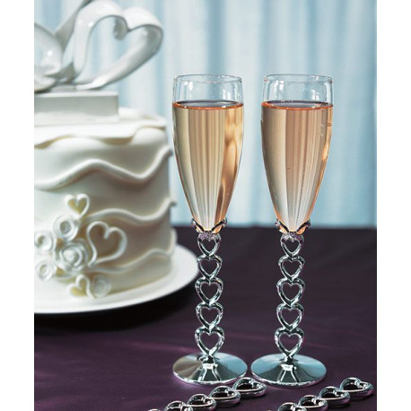 Les 2 flûtesà champagne coeur Les 2 flûtesà champagne coeur
