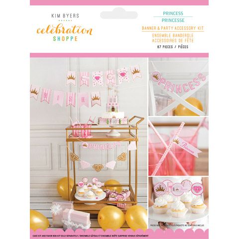 Kit Deco Anniversaire Princesse Rose Et Or