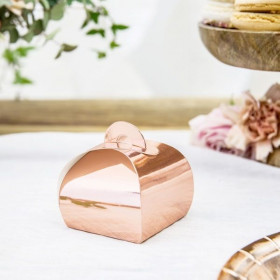 La boîte à dragées paillettes cuivre (x8)