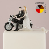 La figurine de mariage couple à moto