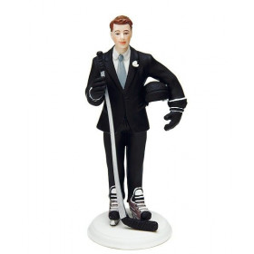 La figurine de mariage marié hockeyer