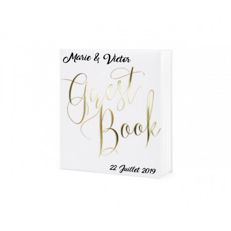 Le livre d'or guestbook blanc et or Le livre d'or guestbook blanc et or