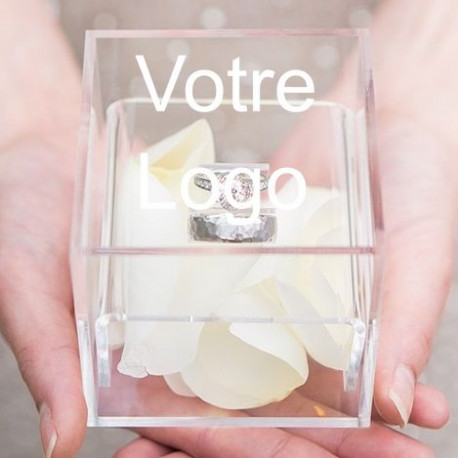 Le porte alliances cube plexiglas avec votre logo Le porte alliances cube plexiglas avec votre logo