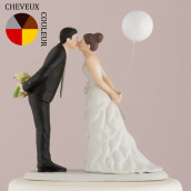 La figurine mariage couple au ballon cake topper