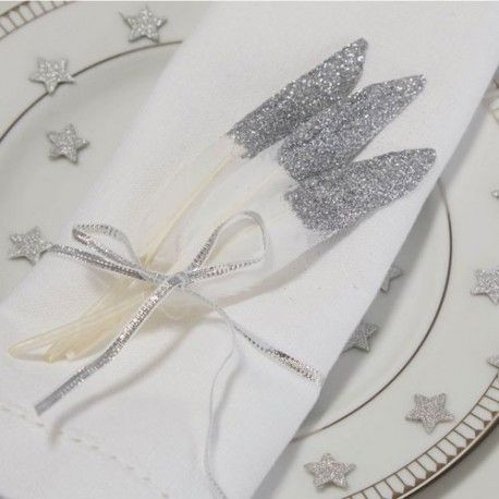 Les plumes pailletées argent Les plumes pailletées argent