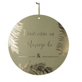 La pancarte de bienvenue vert kaki pampa