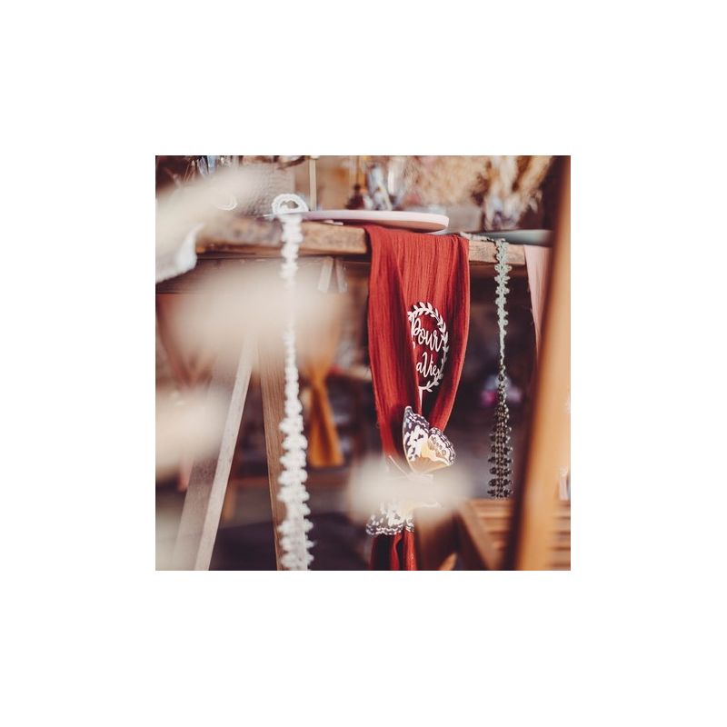 Chemin de Table de Mariage en Gaze de Coton Terracotta, Serviettes  Naturelles Rouillées, Décorations de Noël pour la Maison, 63x300/500cm -  AliExpress