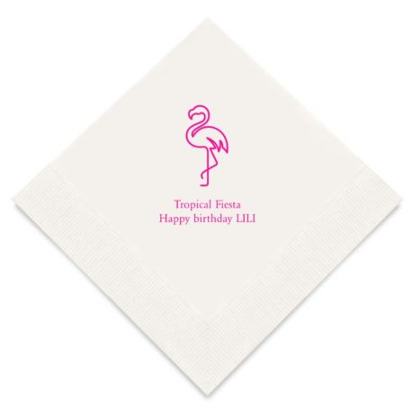 Les 50 serviettes personnalisées anniversaire flamant