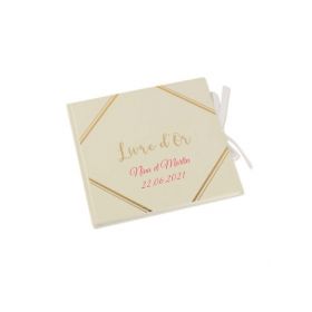 Le livre d'or ivoire et or (personnalisable)