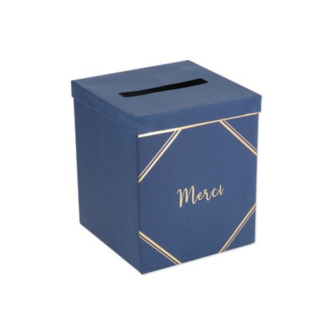 L'urne de mariage bleu marine et or L'urne de mariage bleu marine et or