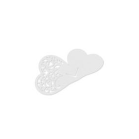 Le marque place double coeur en dentelle de papier (par 10)
