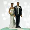 La figurine de mariage pincée d'amour noir 0