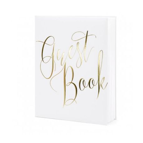Livre d'or guestbook blanc et or