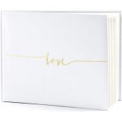 Le livre d'or love blanc et or 22 pages pour mariage