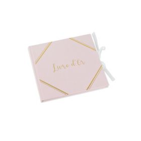 Le livre d'or rose poudré et or