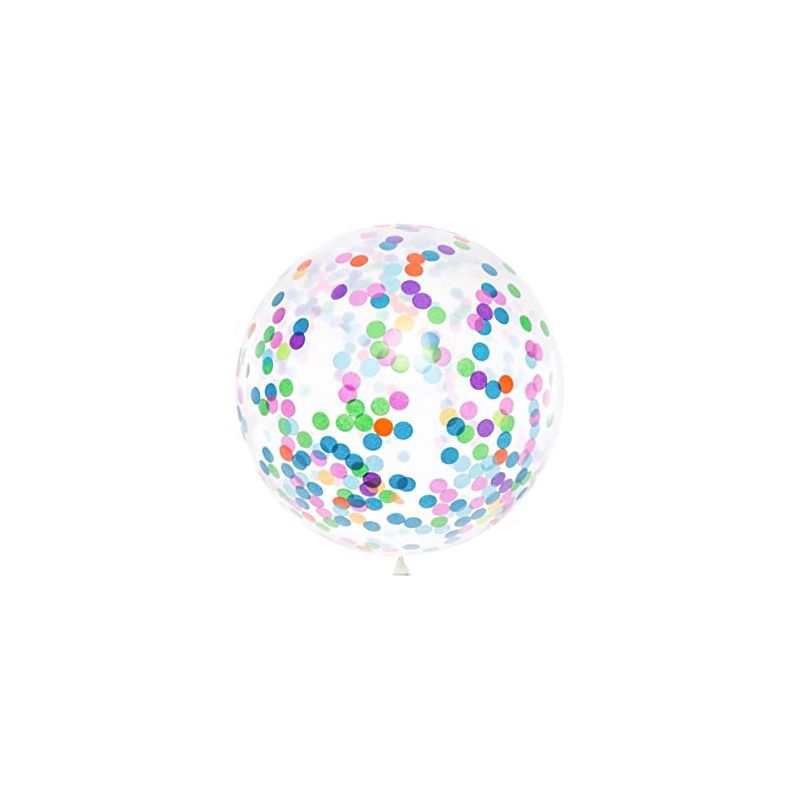 Ballon Transparent Confettis Multicolores - Cristal - Décor Festif