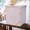 L'urne de mariage merci blanche et dorée 0
