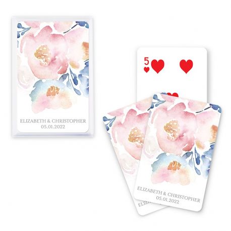 Le jeu de cartes personnalisées floral or Le jeu de cartes personnalisées floral or