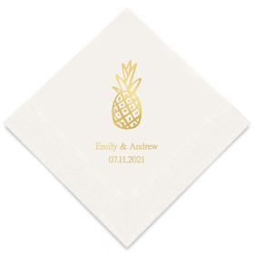 Les 50 serviettes personnalisées ananas 12.06 cm