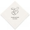 Les 50 serviettes personnalisées double coeur 16.5cm 1