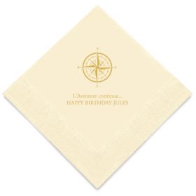 Les 50 serviettes personnalisées anniversaire boussole 12,5cm