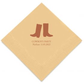 Les 50 serviettes personnalisées anniversaire bottes 12,5cm