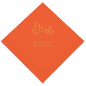 Les 50 serviettes personnalisées anniversaire automne 12,5cm