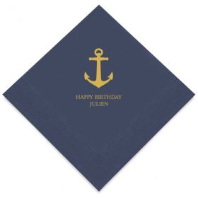 Les 50 serviettes personnalisées anniversaire ancre