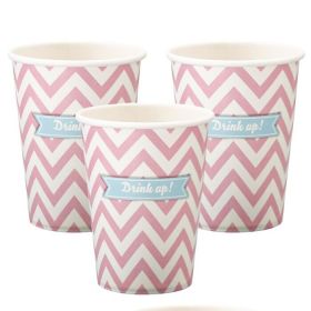Les 8 gobelets chevron rose
