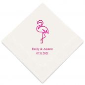 Les 50 serviettes personnalisées flamant rose 12,5cm