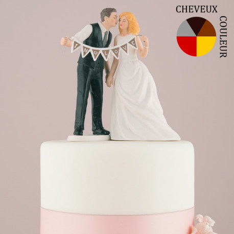 La figurine de gâteau banderole chic