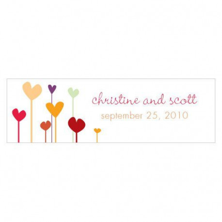 Les 10 cartes rectangulaires coeurs en folie -2 coloris