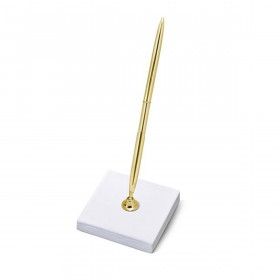 Stylo Signature Mariage Avec Support Cœur Acrylique - Pointe Diamant Dorée, Rotatif, Cadeau élégant - 5