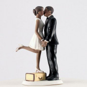 La figurine mariage voyage couple noir