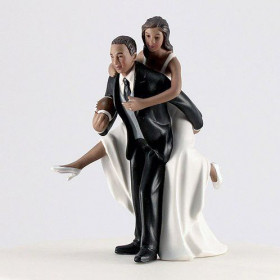 La figurine mariage rugby noir