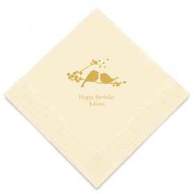 Les 100 serviettes personnalisées oiseaux 12,5cm