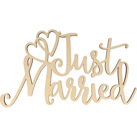 Le mot en bois Just married 40 x 23cm Le mot en bois Just married 40 x 23cm